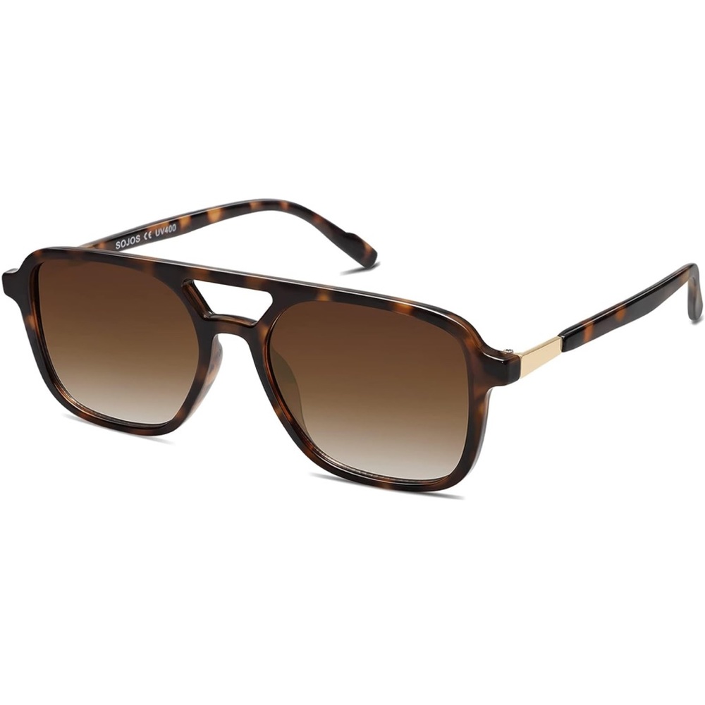 SOJOS Retro Aviator Sunglasses for Women Men,Trendy Rectangle Womens Mens Shades